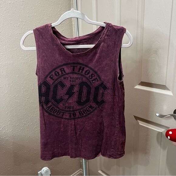 * AC/DC Graphic Stonewash Muscle Tee - Picture 8 of 13